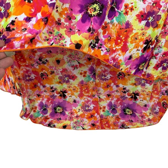 Cha Cha Vente Womens Floral Print Tunic Top 3X Multicolor Lightweight Sleeveless - Picture 3 of 5